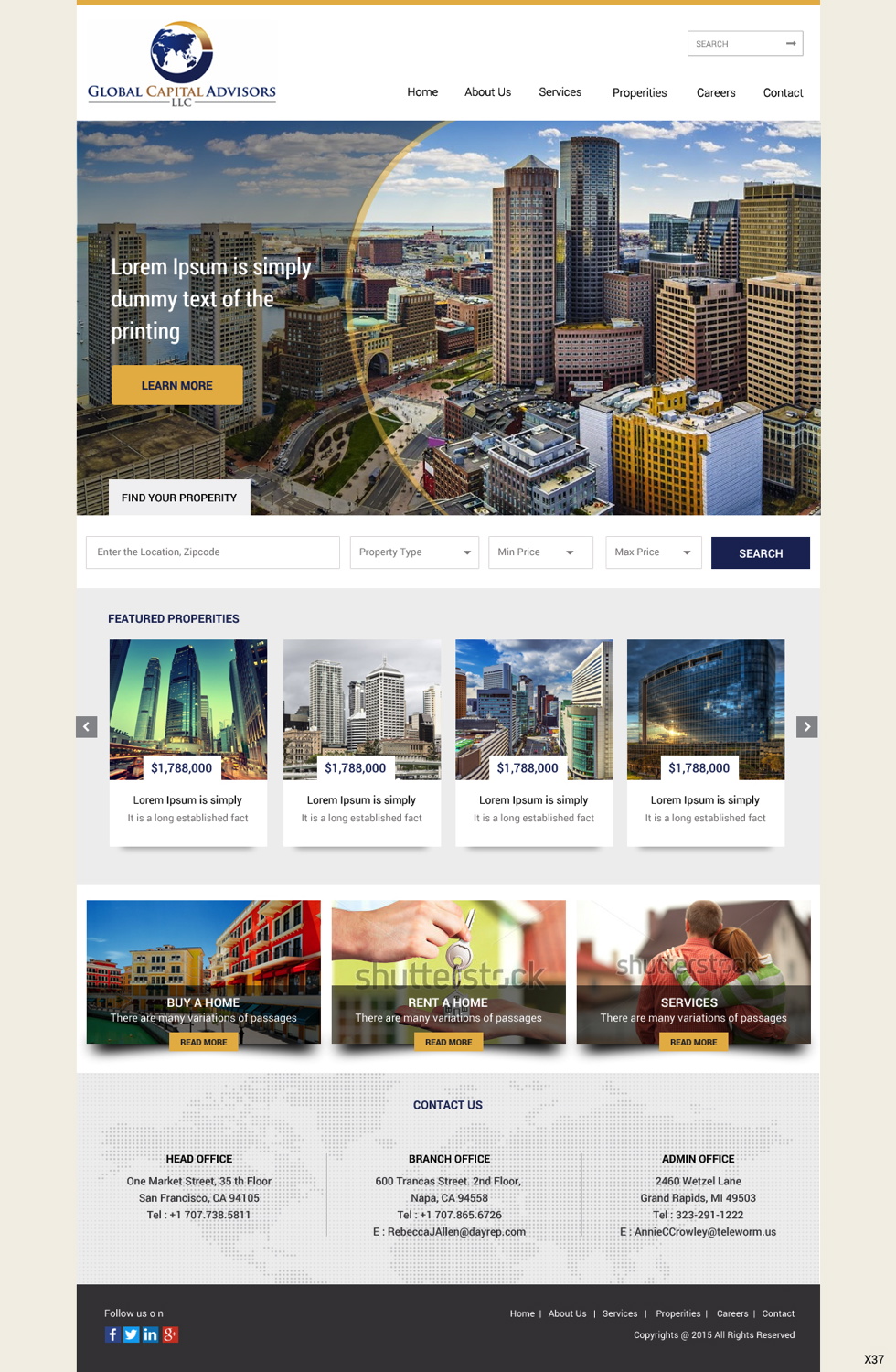 Diseño Web por pb para Global Capital Advisors LLC | Diseño #5486327