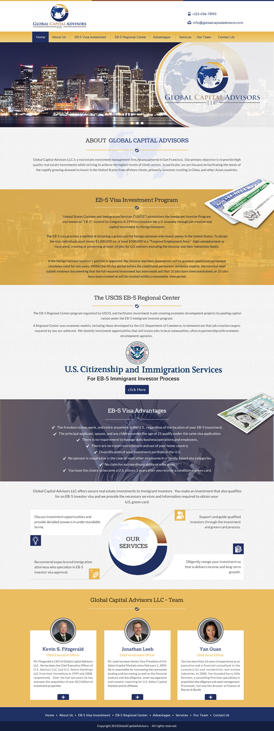 Web Design par Sbss pour Global Capital Advisors LLC | Design : #5581377