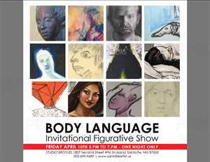 BODY LANGUAGE/Invitational Figurative Show | Diseño de Postal por Pinky 