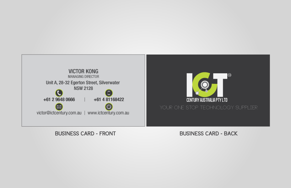 Business Card Design by Seon for ICT Century Australia Pty Ltd | Design #1515055