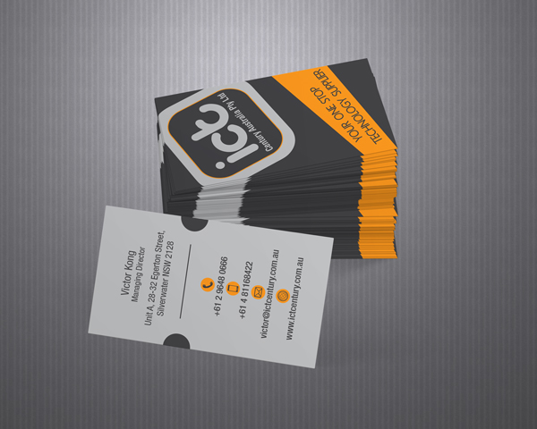 Business Card Design by Seon for ICT Century Australia Pty Ltd | Design #1563808