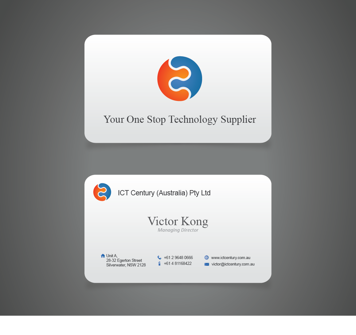 Business Card Design by Blind for ICT Century Australia Pty Ltd | Design #1557780