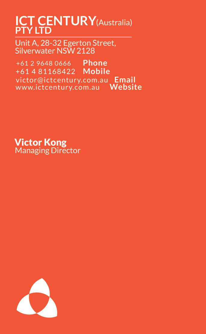 Business Card Design by San for ICT Century Australia Pty Ltd | Design #1524318