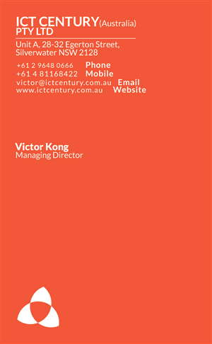 Diseño de Tarjeta de Presentación por San para ICT Century Australia Pty Ltd | Diseño: #1524318
