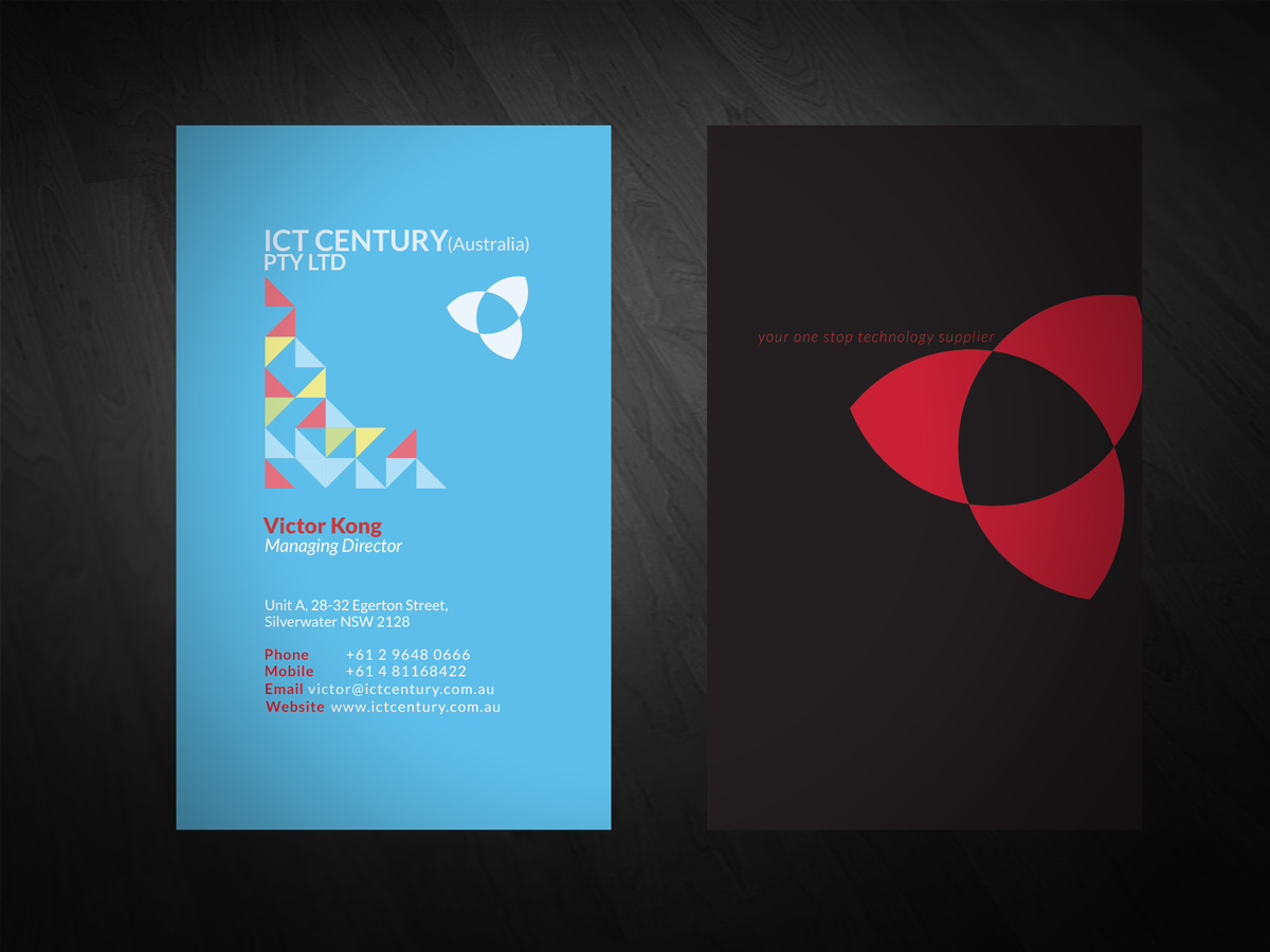 Business Card Design by San for ICT Century Australia Pty Ltd | Design #1540729