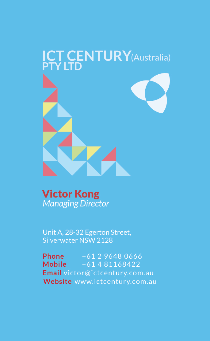 Diseño de Tarjeta de Presentación por San para ICT Century Australia Pty Ltd | Diseño #1540731