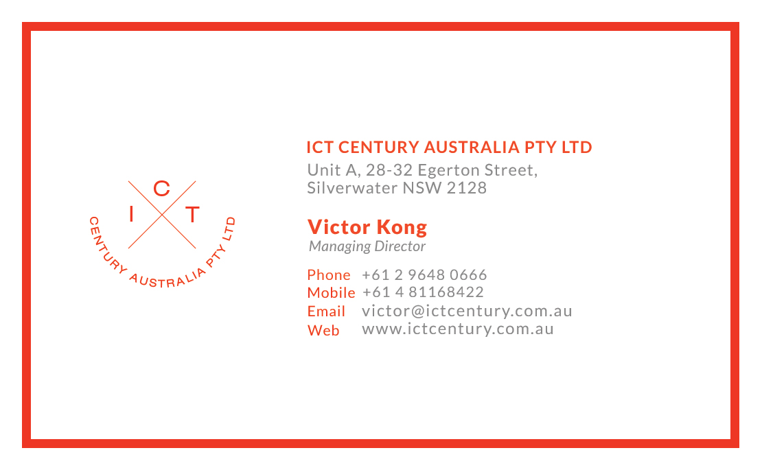 Business Card Design by San for ICT Century Australia Pty Ltd | Design #1544309