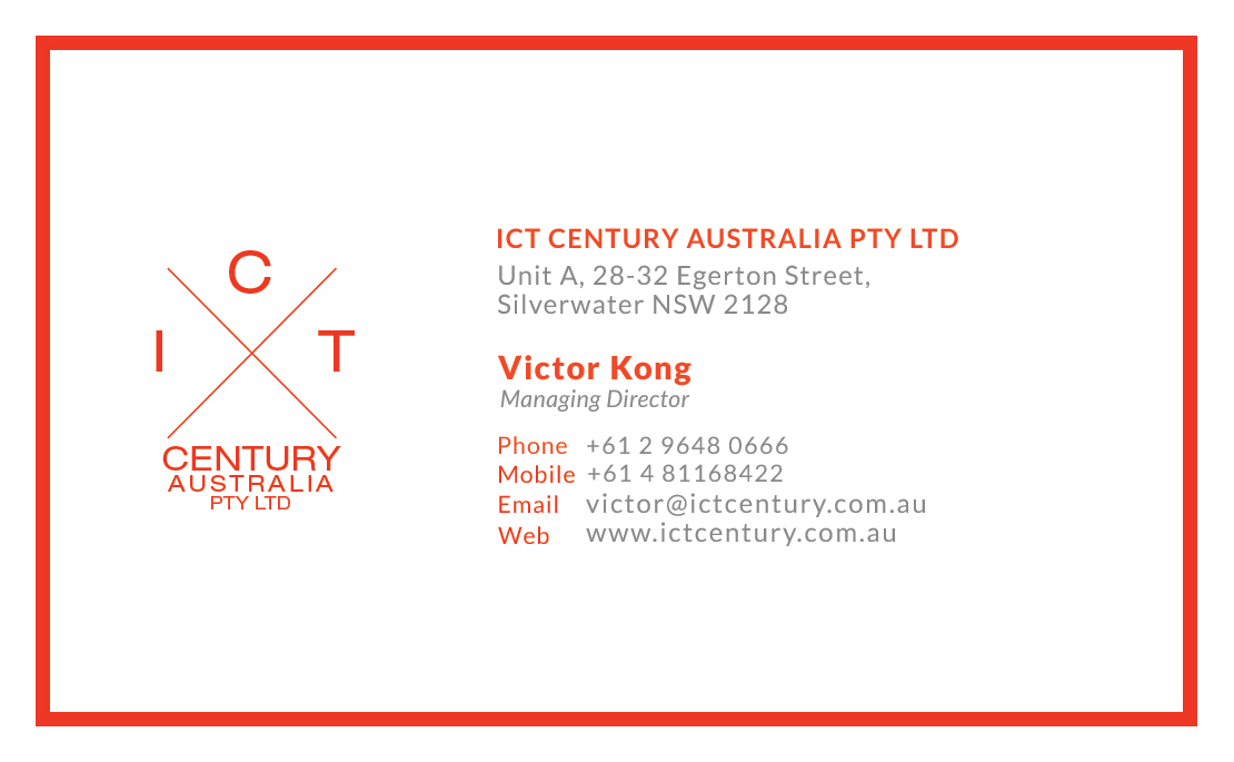 Business Card Design by San for ICT Century Australia Pty Ltd | Design #1544339