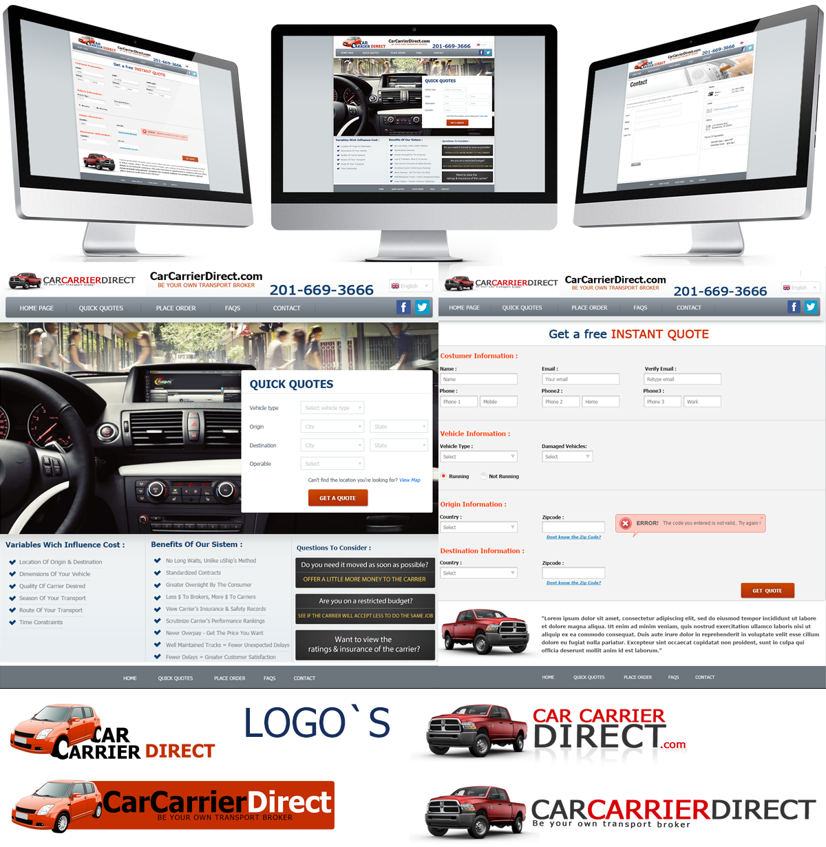 Web Design by Reason for Car Carrier Direct | Design #5507696