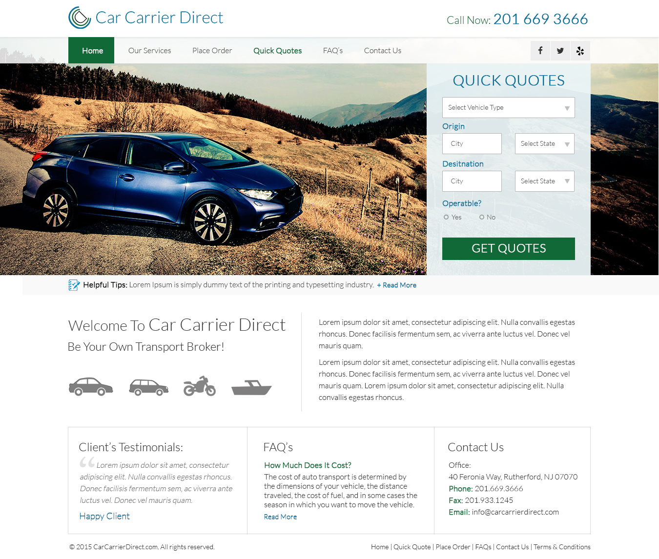 Web Design by Kreative Ideaz for Car Carrier Direct | Design #5494473