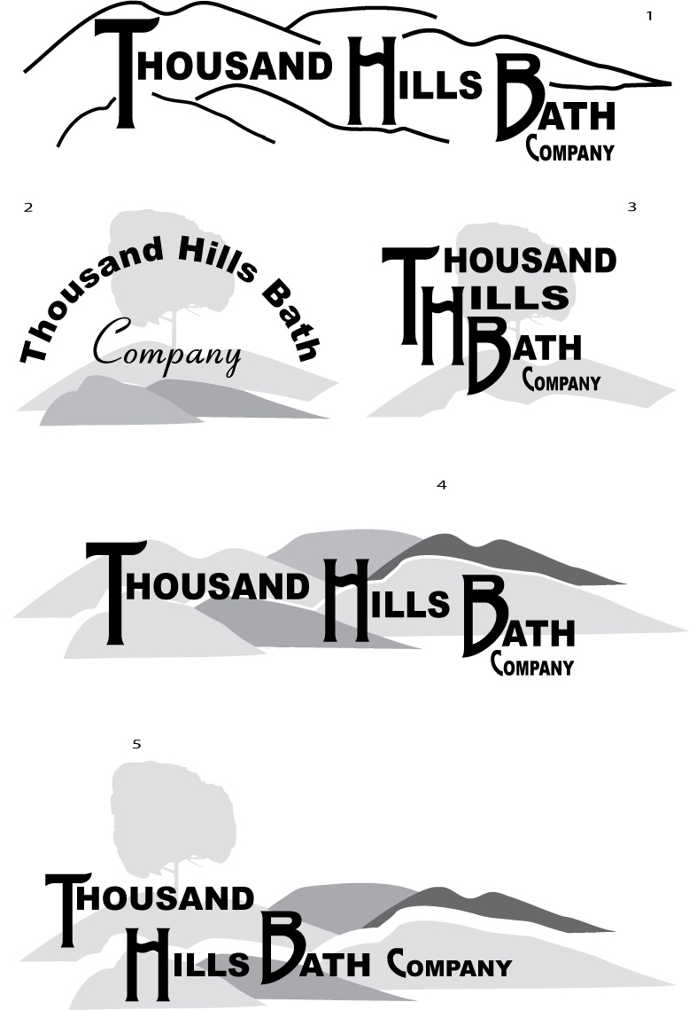Logo Design by fourdog123 for Thousand Hills Bath Company, LLC | Design #5604914