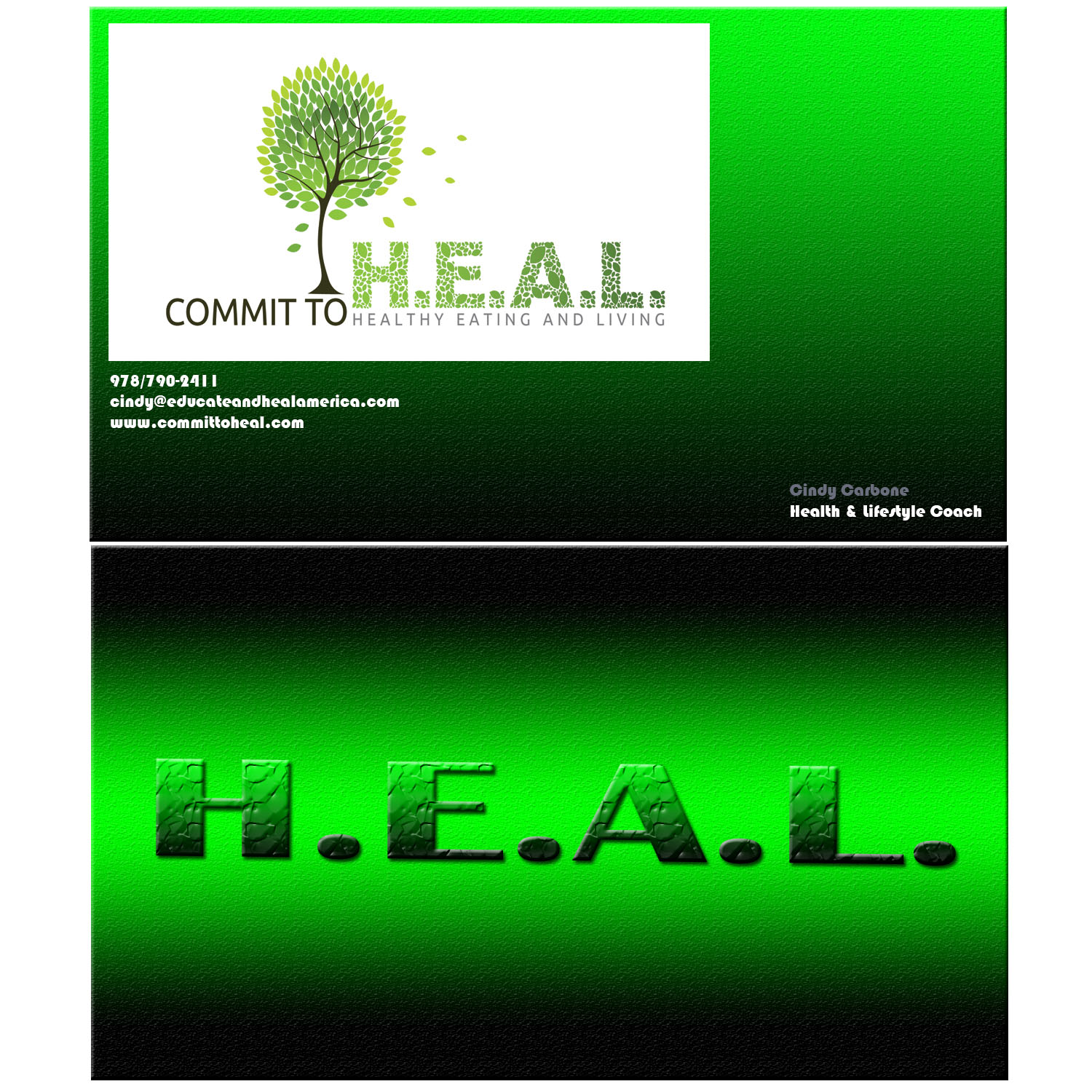 Business Card Design by KarlCloy for Commit to H.E.A.L. | Design #1511678
