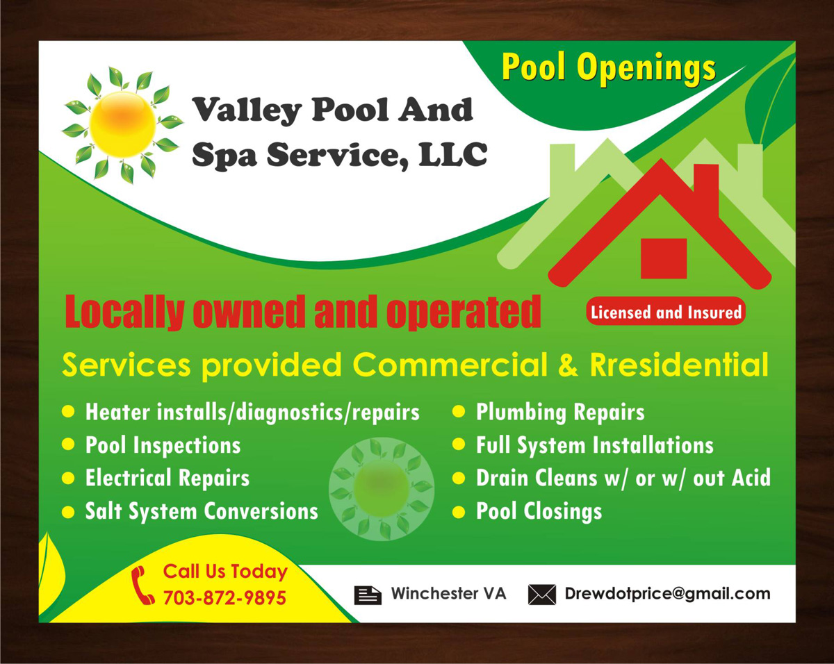 Postcard Design by harmi_199 for Valley Pool And Spa Service, LLC | Design #5488138