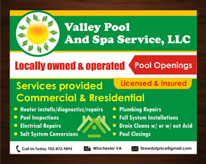 Postcard Design by harmi_199 for Valley Pool And Spa Service, LLC | Design: #5488149