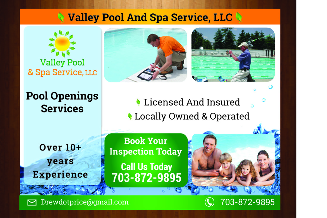 Postcard Design by harmi_199 for Valley Pool And Spa Service, LLC | Design #5490497