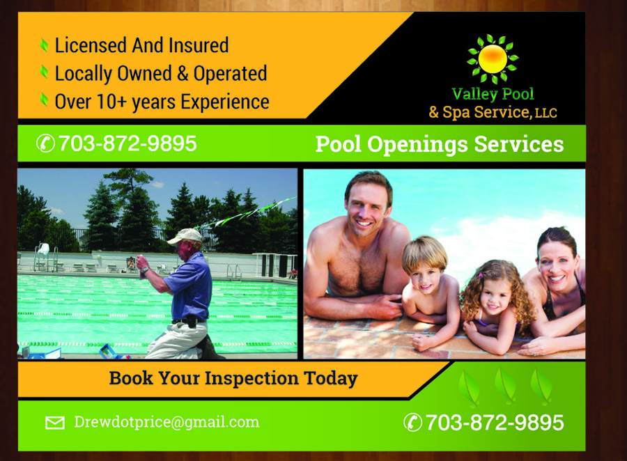 Postcard Design by harmi_199 for Valley Pool And Spa Service, LLC | Design #5490506