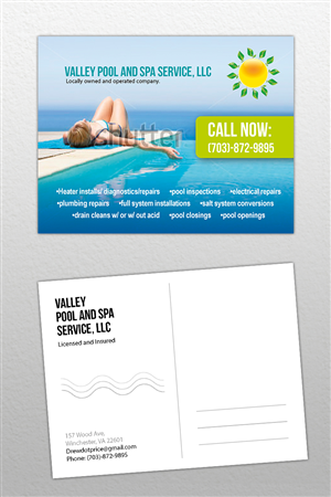 Postcard Design by Svetlin Angelov for Valley Pool And Spa Service, LLC | Design: #5519656