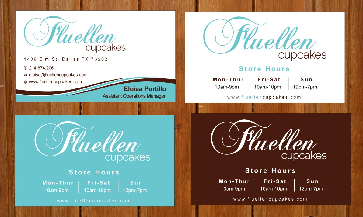 Visitenkarten-Design von Sbss für Fluellen Cupcakes | Design #1517142