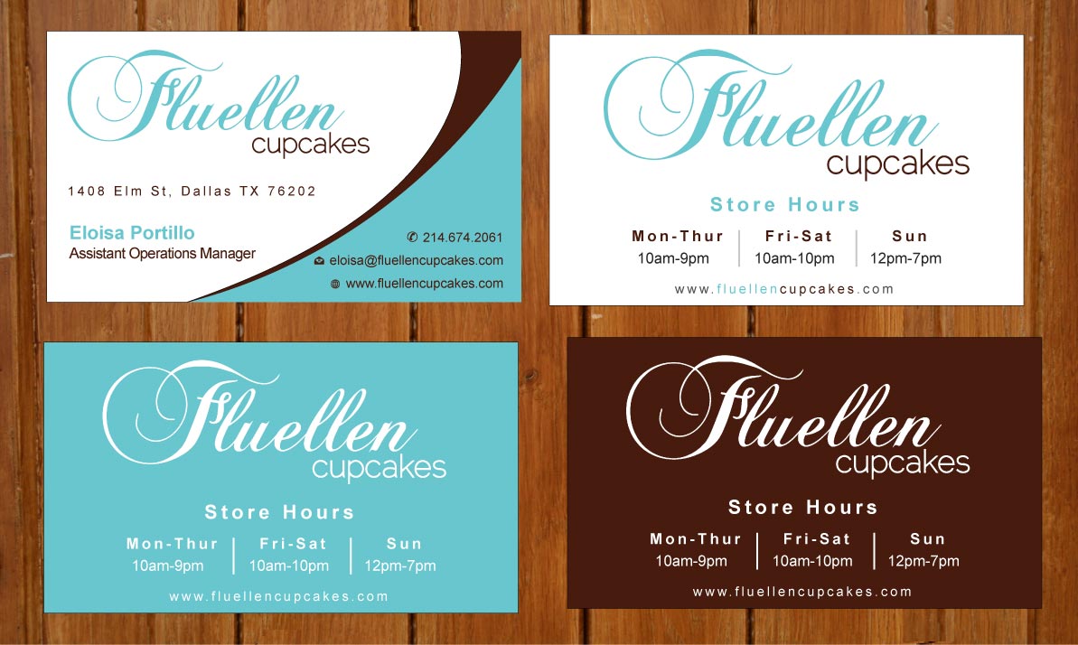Visitenkarten-Design von Sbss für Fluellen Cupcakes | Design #1517152