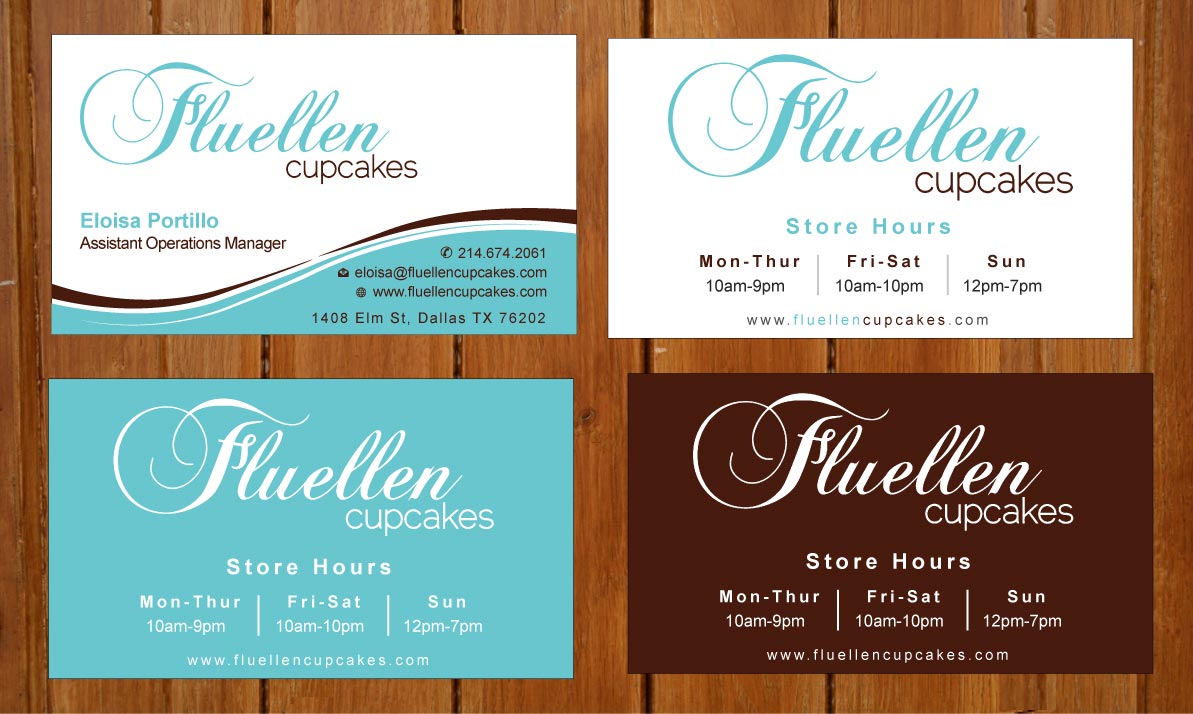 Visitenkarten-Design von Sbss für Fluellen Cupcakes | Design #1517159