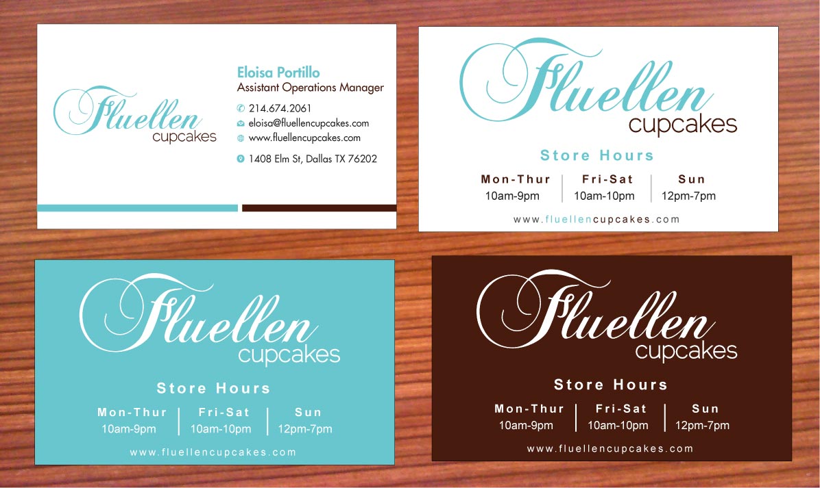 Visitenkarten-Design von Sbss für Fluellen Cupcakes | Design #1517169