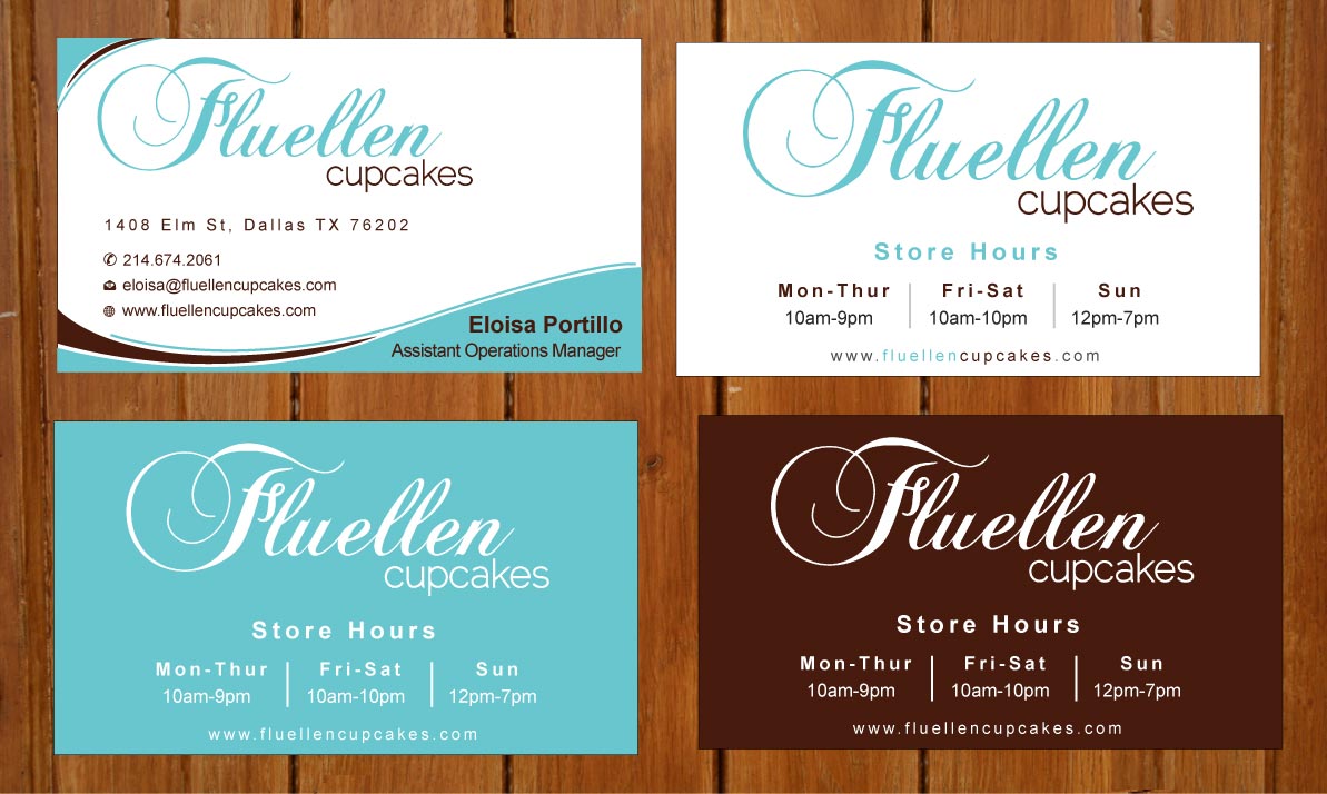 Visitenkarten-Design von Sbss für Fluellen Cupcakes | Design #1517224