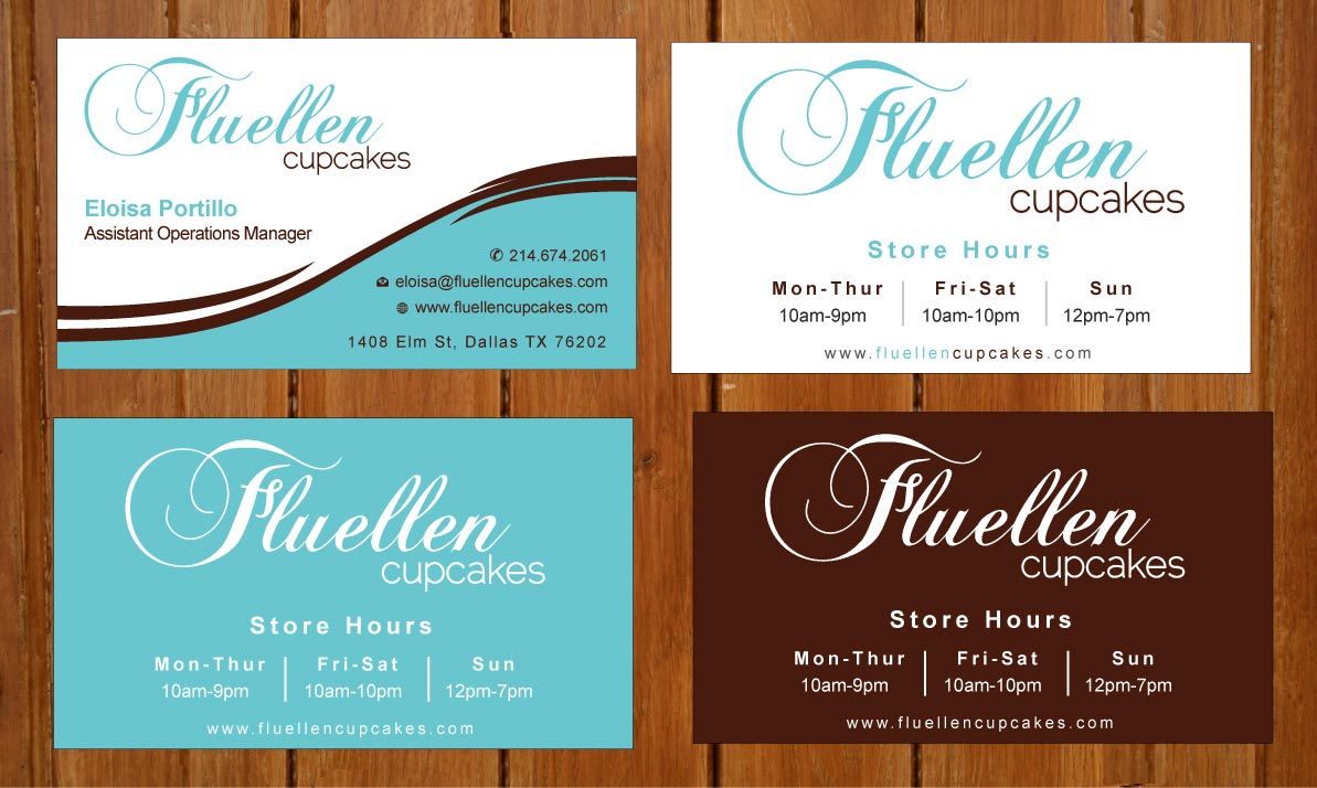 Visitenkarten-Design von Sbss für Fluellen Cupcakes | Design #1517249