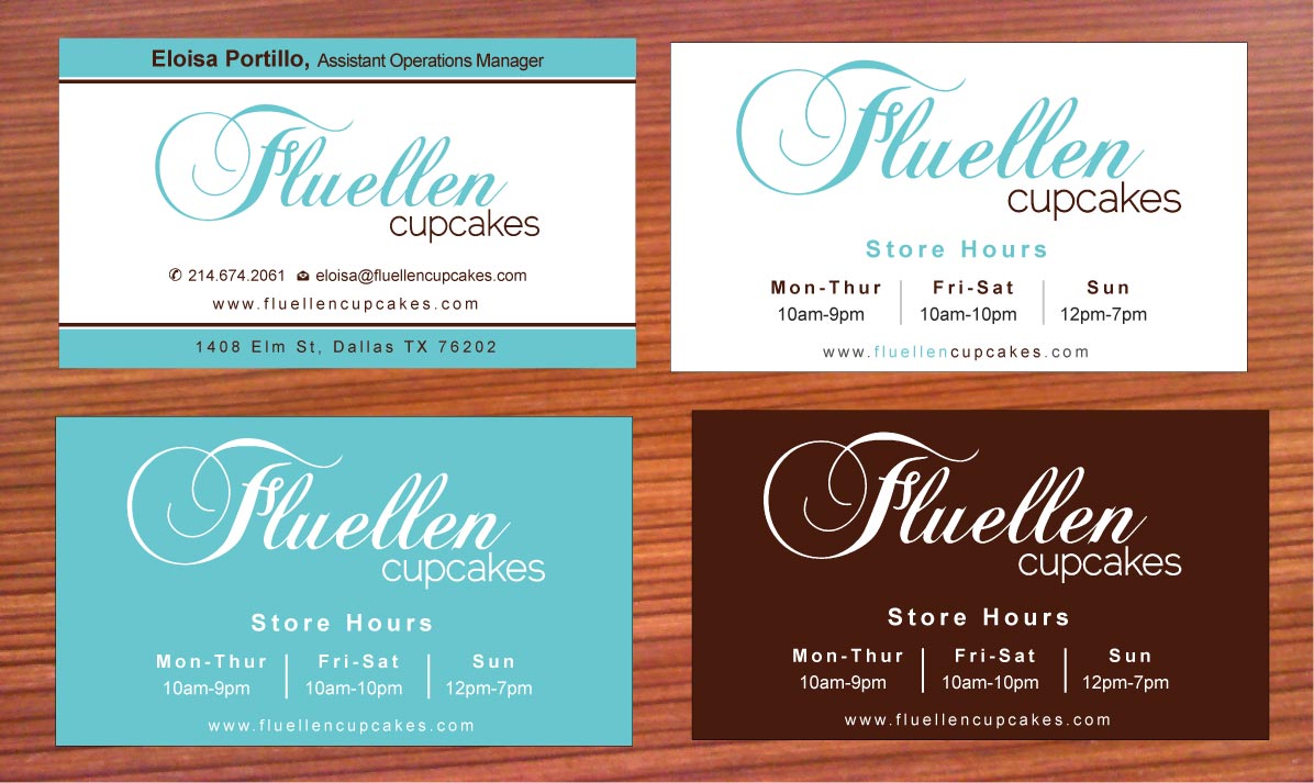 Visitenkarten-Design von Sbss für Fluellen Cupcakes | Design #1517251