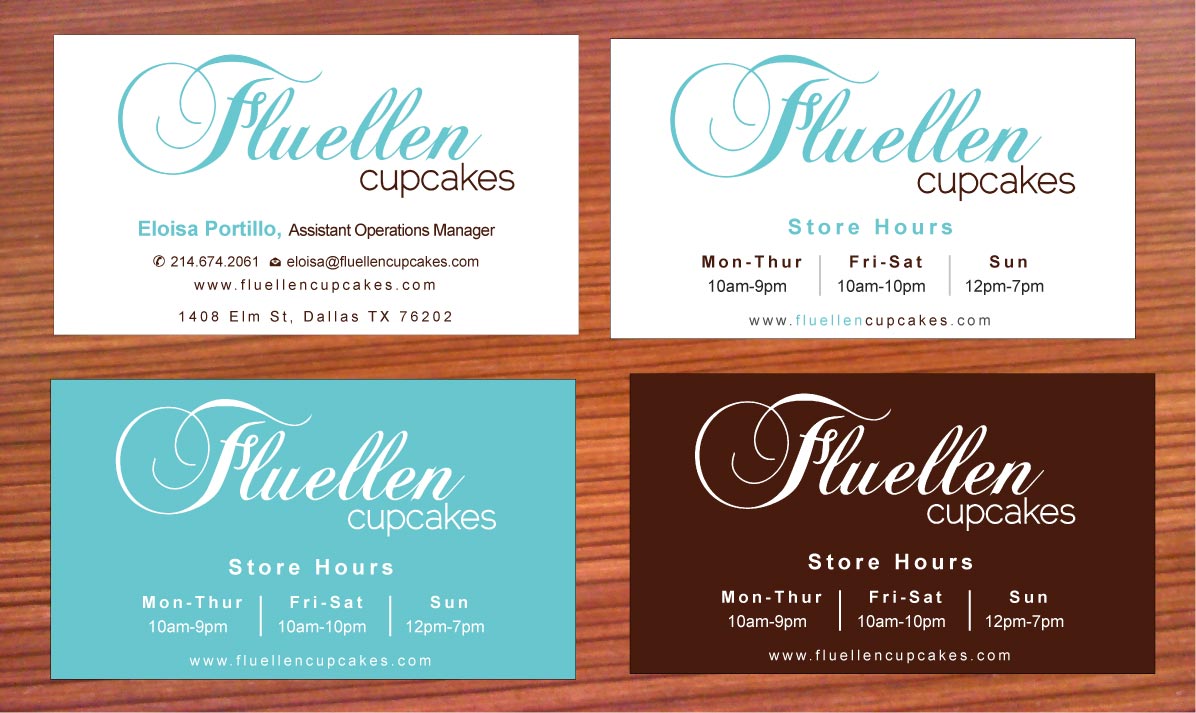 Visitenkarten-Design von Sbss für Fluellen Cupcakes | Design #1517253
