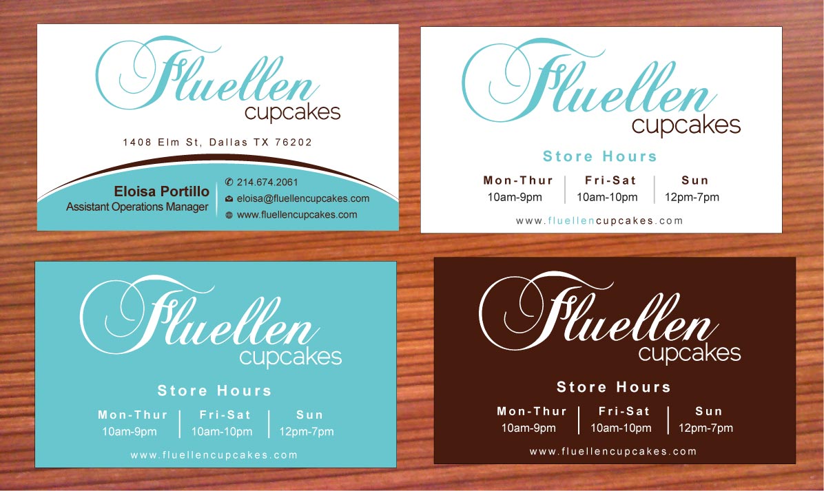 Visitenkarten-Design von Sbss für Fluellen Cupcakes | Design #1517256