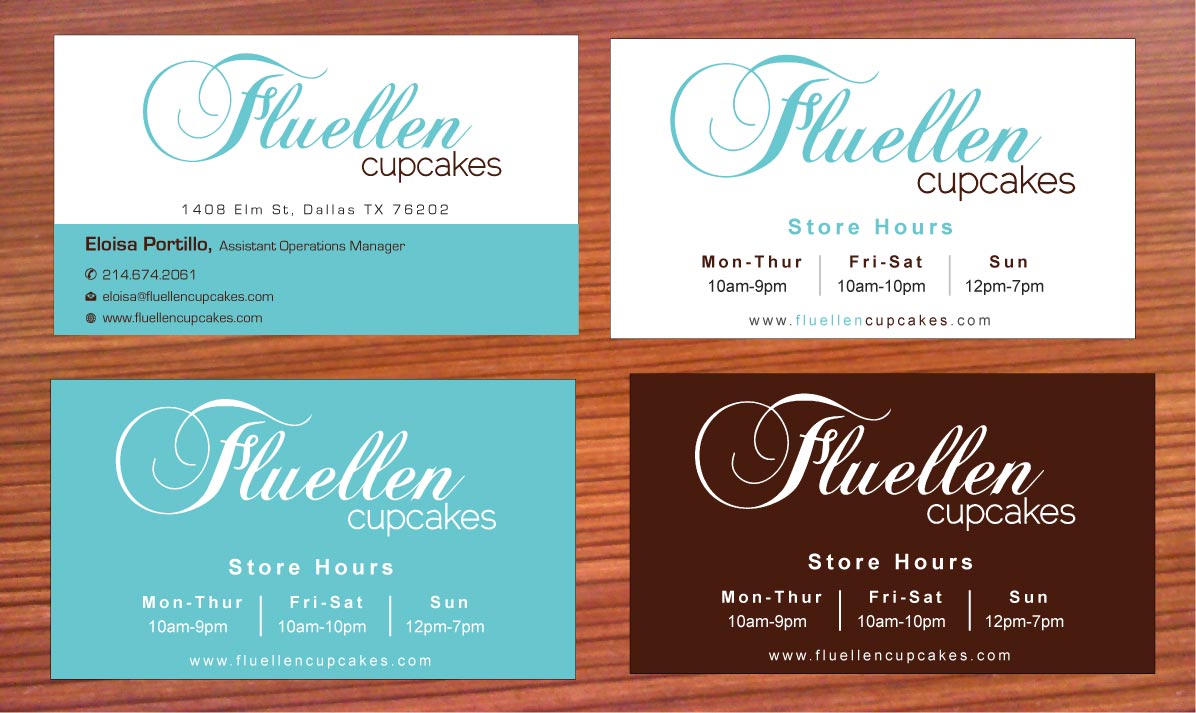 Visitenkarten-Design von Sbss für Fluellen Cupcakes | Design #1517268
