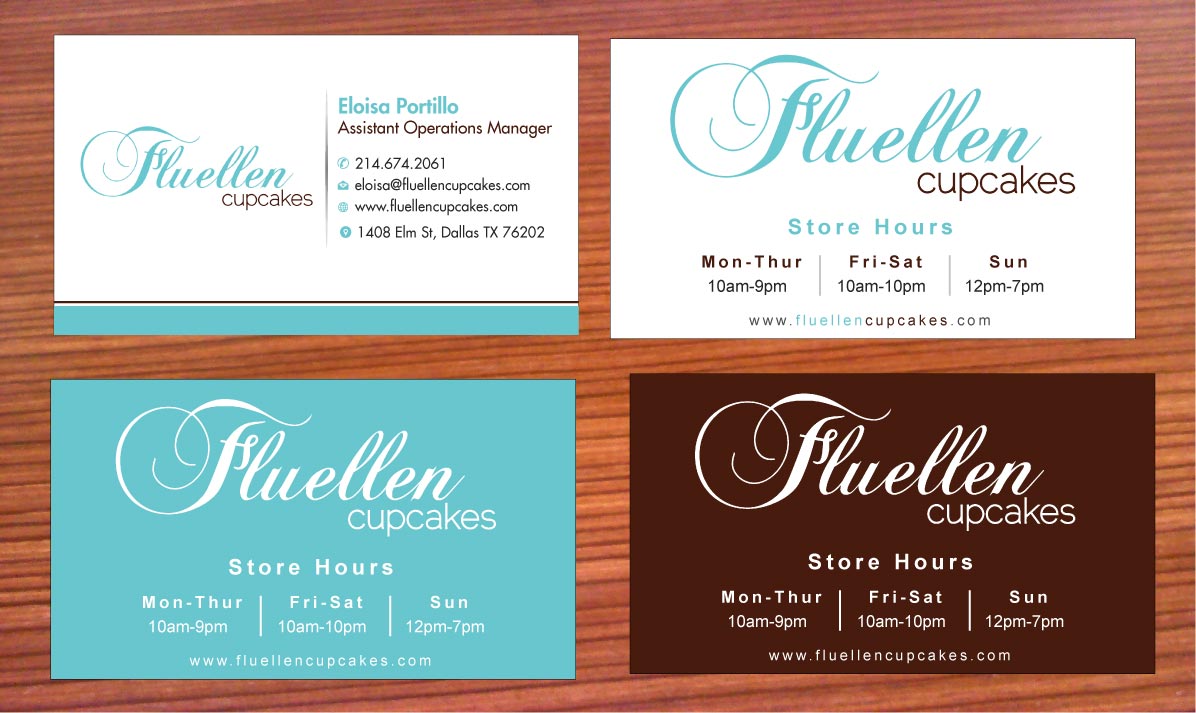 Visitenkarten-Design von Sbss für Fluellen Cupcakes | Design #1517269