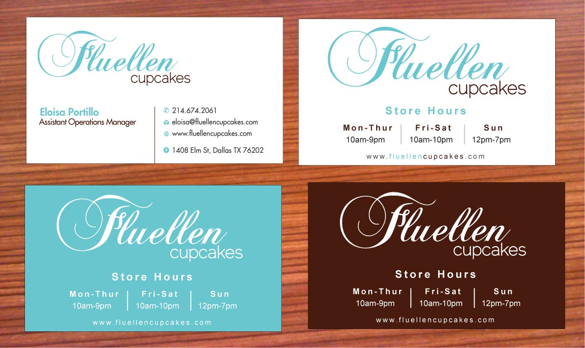 Visitenkarten-Design von Sbss für Fluellen Cupcakes | Design #1517272