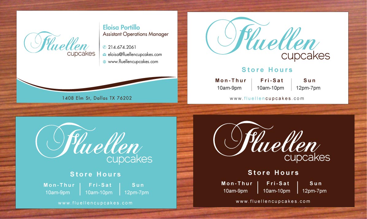 Visitenkarten-Design von Sbss für Fluellen Cupcakes | Design #1517274
