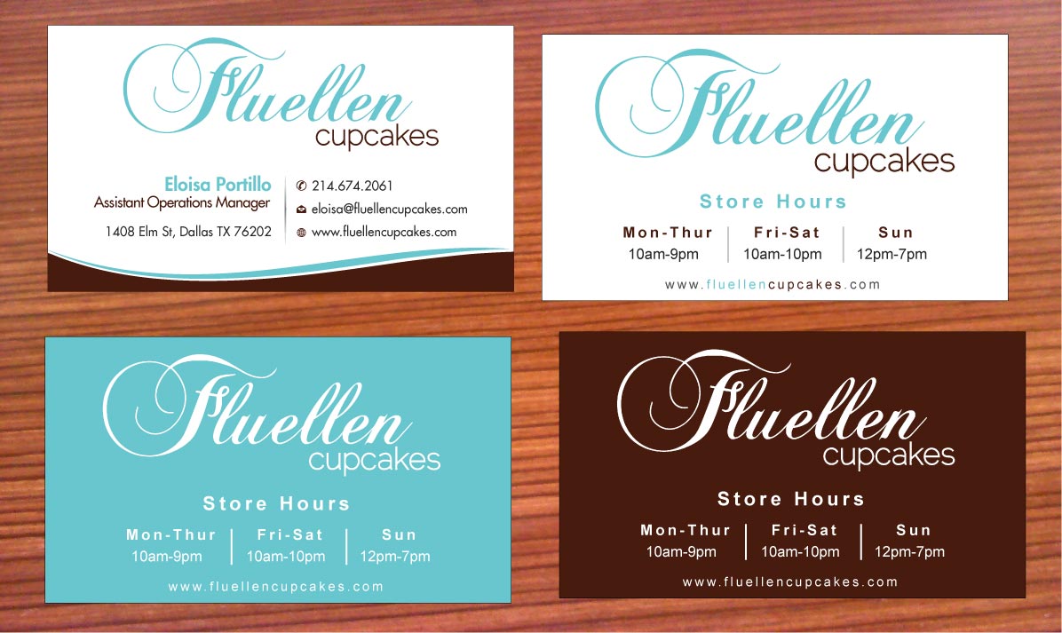 Visitenkarten-Design von Sbss für Fluellen Cupcakes | Design #1517275
