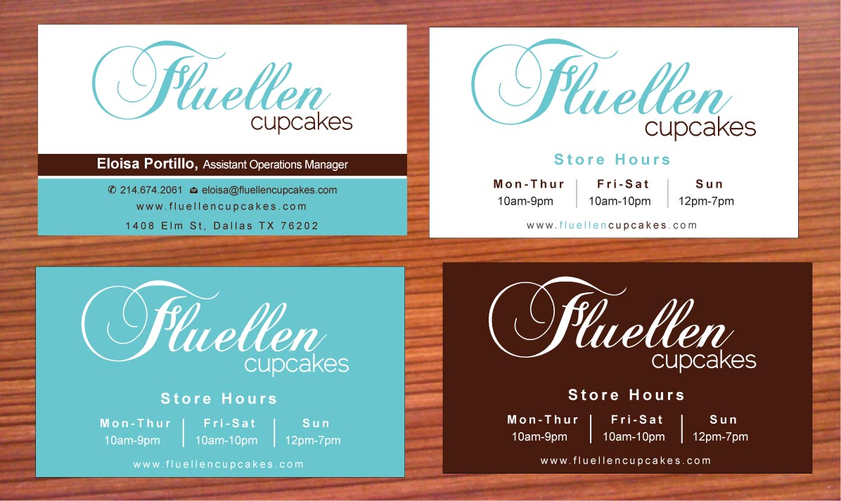 Visitenkarten-Design von Sbss für Fluellen Cupcakes | Design #1517276