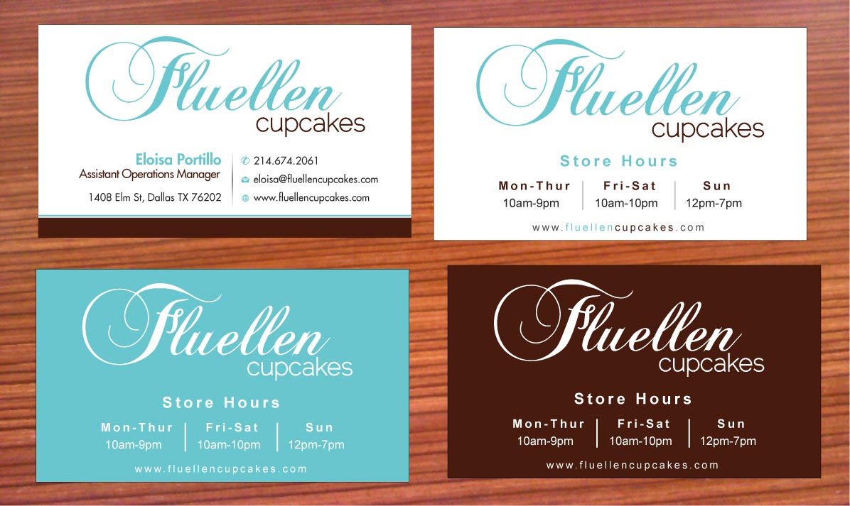 Visitenkarten-Design von Sbss für Fluellen Cupcakes | Design #1517277