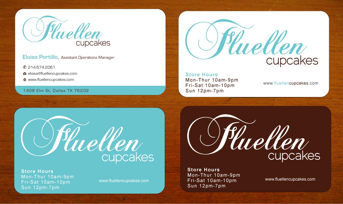 Visitenkarten-Design von Sbss für Fluellen Cupcakes | Design #1517281