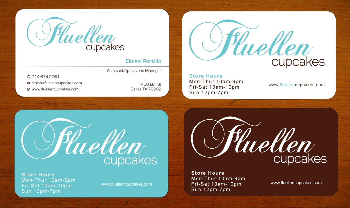 Visitenkarten-Design von Sbss für Fluellen Cupcakes | Design #1517282