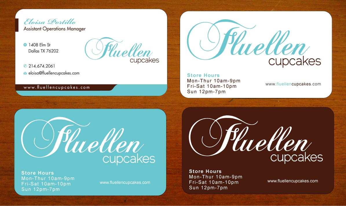 Visitenkarten-Design von Sbss für Fluellen Cupcakes | Design #1517284