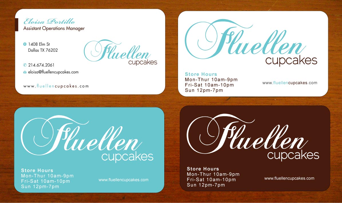 Visitenkarten-Design von Sbss für Fluellen Cupcakes | Design #1517285