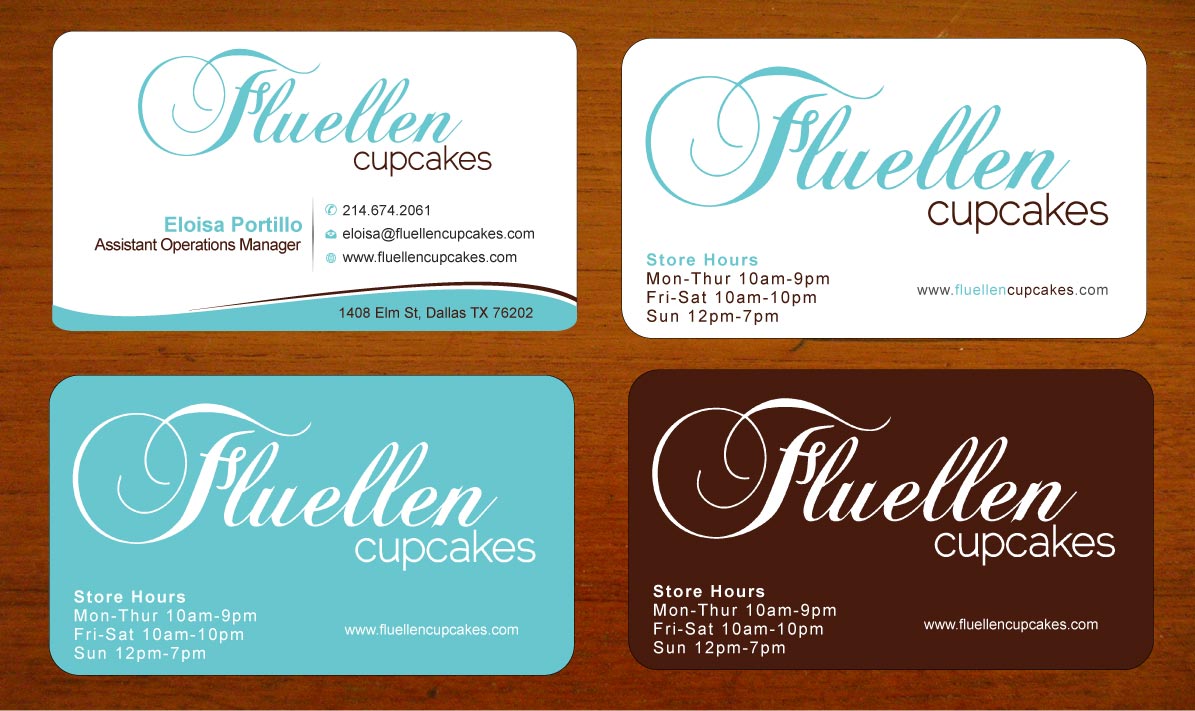 Visitenkarten-Design von Sbss für Fluellen Cupcakes | Design #1517287