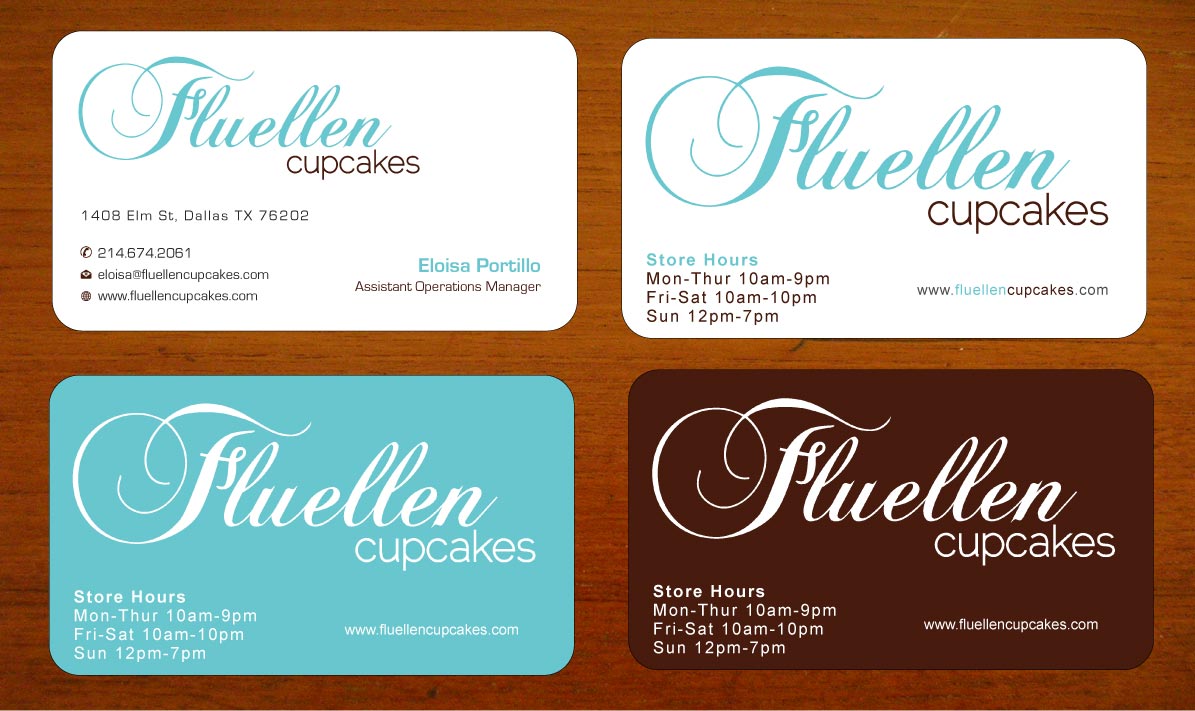 Visitenkarten-Design von Sbss für Fluellen Cupcakes | Design #1517289