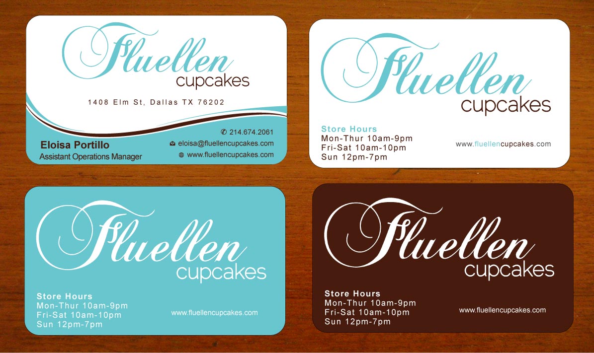 Visitenkarten-Design von Sbss für Fluellen Cupcakes | Design #1517290