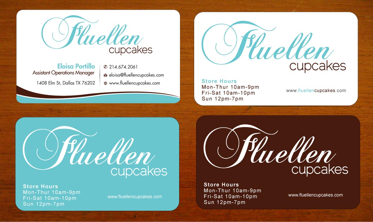 Visitenkarten-Design von Sbss für Fluellen Cupcakes | Design #1517291