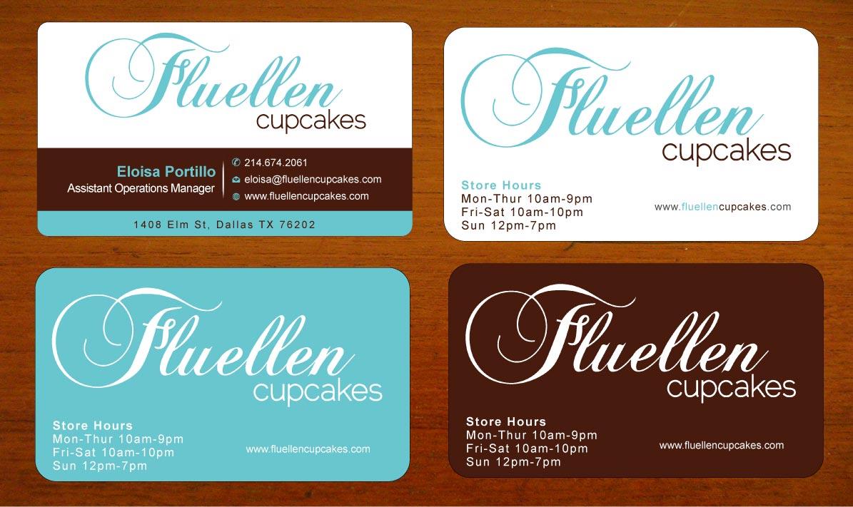 Visitenkarten-Design von Sbss für Fluellen Cupcakes | Design #1517293