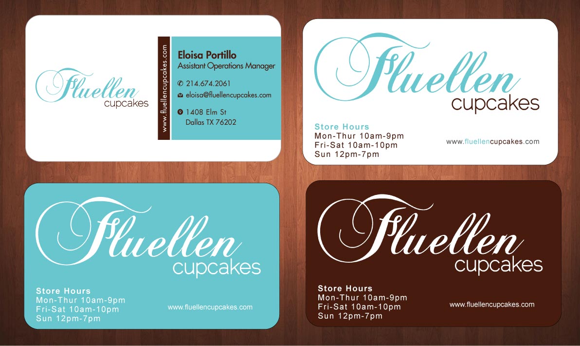 Visitenkarten-Design von Sbss für Fluellen Cupcakes | Design #1517294
