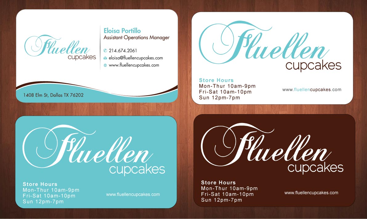 Visitenkarten-Design von Sbss für Fluellen Cupcakes | Design #1517296