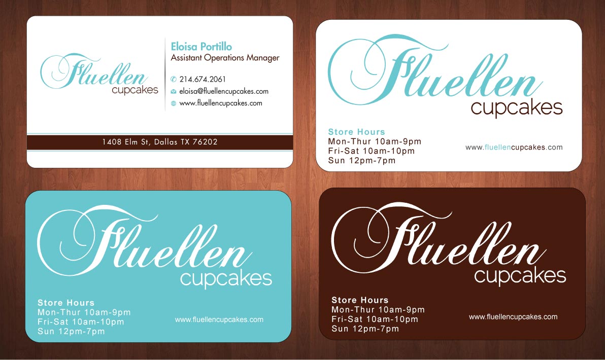 Visitenkarten-Design von Sbss für Fluellen Cupcakes | Design #1517297