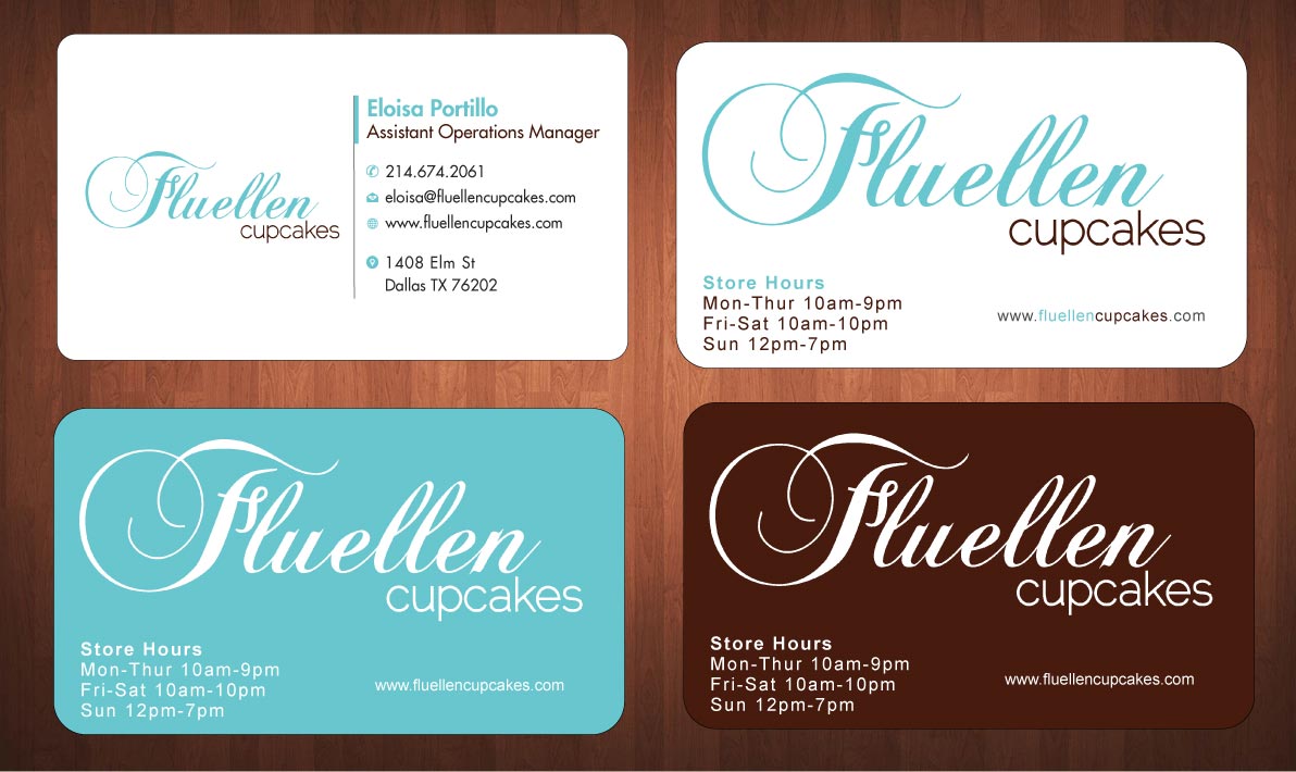 Visitenkarten-Design von Sbss für Fluellen Cupcakes | Design #1517298